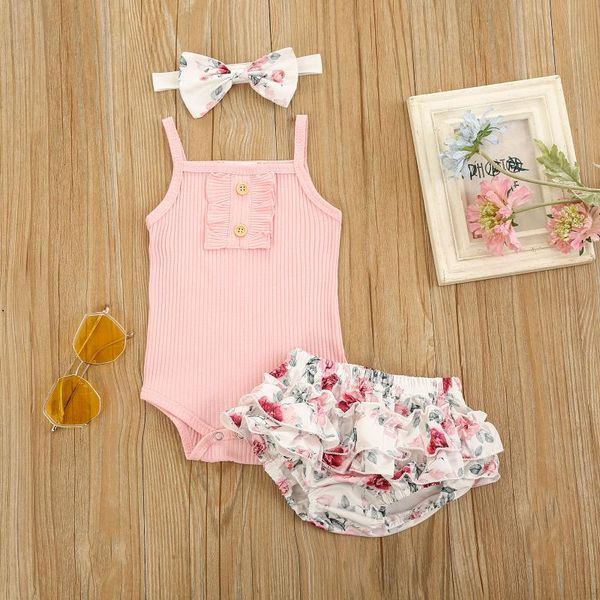 clothing sets 3 pcs born summer clothes baby girls sleeveless ribbed square collar romper + flower print ruffle shorts bowknot headband, White
clothing sets 3 pcs born summer clothes baby girls sleeveless ribbed square collar romper + flower print ruffle shorts bowknot headband, White