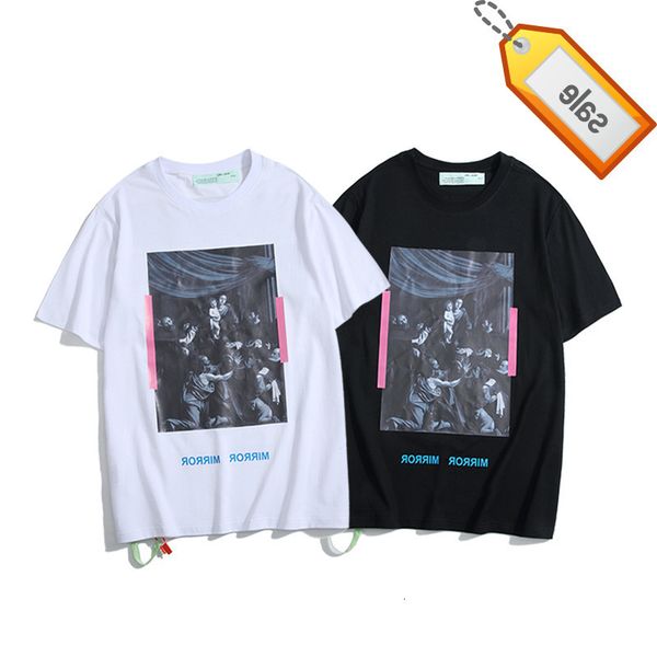 chao brand round neck off stripe print men's and women's religious stamping arrow short sleeve t-shirt, White;black
chao brand round neck off stripe print men's and women's religious stamping arrow short sleeve t-shirt, White;black
