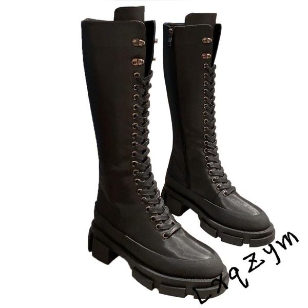 boots cross tied lace up equestrian shoes thick platform waterproof women knee high for riding med heel brand design 35-40, Black
boots cross tied lace up equestrian shoes thick platform waterproof women knee high for riding med heel brand design 35-40, Black