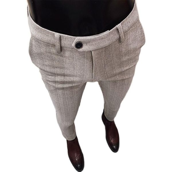 men's suits & blazers 2021 autumn winter men striped dress pants woolen warm business formal social suit casual slim fit cigarette trou, White;black
men's suits & blazers 2021 autumn winter men striped dress pants woolen warm business formal social suit casual slim fit cigarette trou, White;black