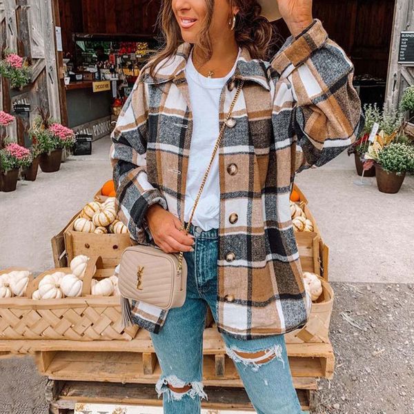 autumn plaid jacket women overshirt long checkered female sleeve winter coat shirt for, Black;brown
autumn plaid jacket women overshirt long checkered female sleeve winter coat shirt for, Black;brown