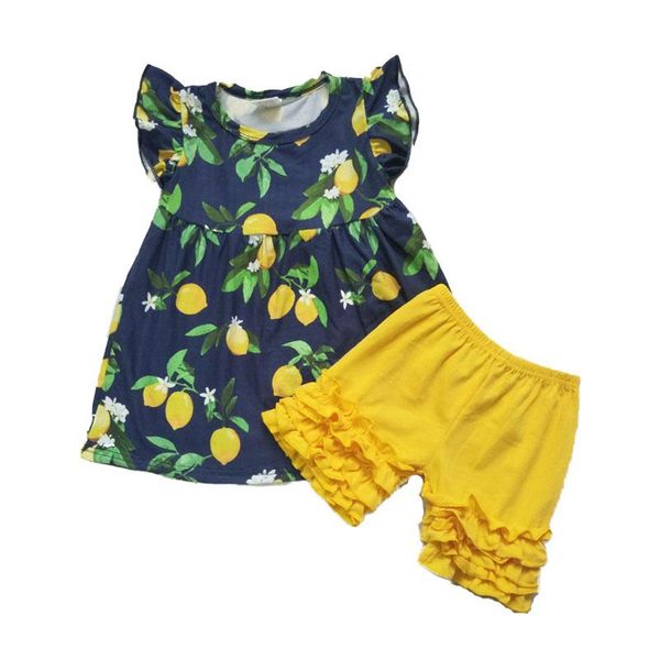 clothing sets fashion summer lemon outfits for girls o-neck t shirt and ruffle yellow shorts 2 pieces set children clothes, White
clothing sets fashion summer lemon outfits for girls o-neck t shirt and ruffle yellow shorts 2 pieces set children clothes, White