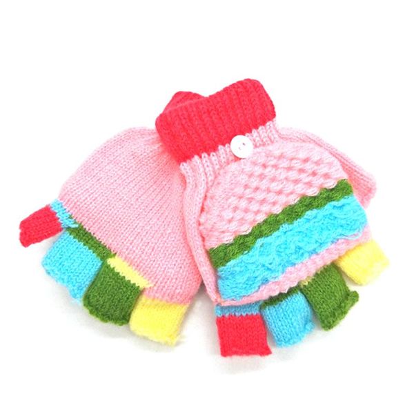 sports gloves thicken knitted warm winter half-finger outdoor boys girls baby kids soft patchwork for 4-8y, Black 
sports gloves thicken knitted warm winter half-finger outdoor boys girls baby kids soft patchwork for 4-8y, Black