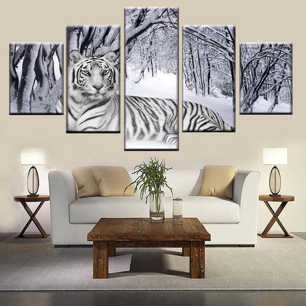 hd print 5 panel snow forest white tiger animal picture poster canvas living room wall art modular home decor
hd print 5 panel snow forest white tiger animal picture poster canvas living room wall art modular home decor