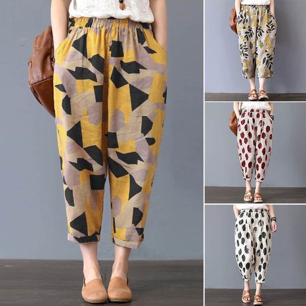 casual trousers women's harem pants 2021 zanzea summer autumn linen pantalon kaftan female plus size floral cropped pant 5xl y19070301, Black;white
casual trousers women's harem pants 2021 zanzea summer autumn linen pantalon kaftan female plus size floral cropped pant 5xl y19070301, Black;white