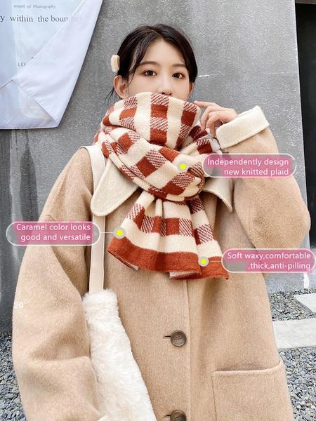 scarves knitted plaid scarf female autumn and winter korean wild student cute girl warm thick woolen male tide, Blue;gray
scarves knitted plaid scarf female autumn and winter korean wild student cute girl warm thick woolen male tide, Blue;gray