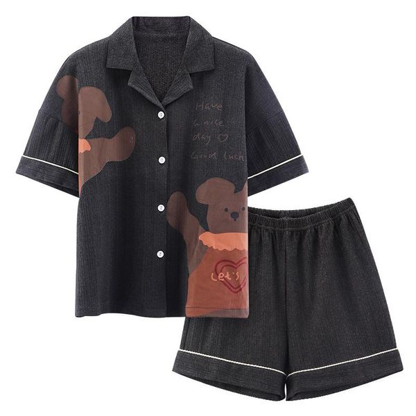men's sleepwear -selling home service short-sleeved shorts suit cotton couple pajamas summer cute cartoon ladies, Black;brown
men's sleepwear -selling home service short-sleeved shorts suit cotton couple pajamas summer cute cartoon ladies, Black;brown
