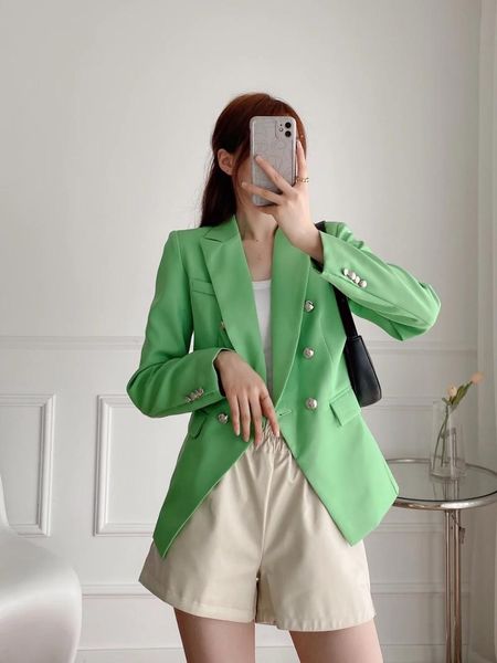 women's suits & blazers bbwm 2021 women elegant green notched long sleeve suit female fashion vintage office lady double breasted blaze, White;black
women's suits & blazers bbwm 2021 women elegant green notched long sleeve suit female fashion vintage office lady double breasted blaze, White;black