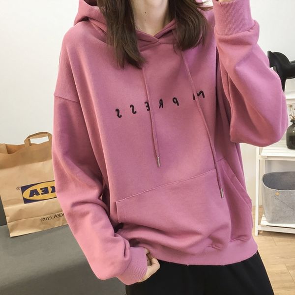 cotton washed and worn out hooded sweater women's korean small letter embroidery versatile student terry coat fashion, Black
cotton washed and worn out hooded sweater women's korean small letter embroidery versatile student terry coat fashion, Black