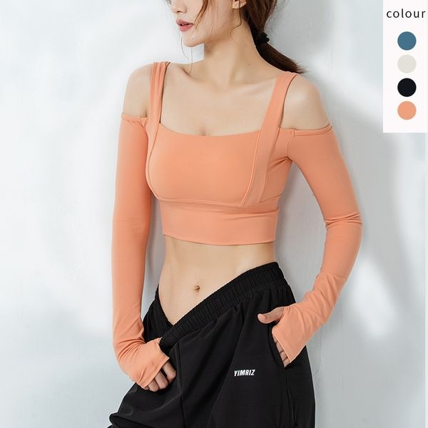tracksuits yoga tights long sleeve off shoulder sports women's gym running t-shirt, Gray
tracksuits yoga tights long sleeve off shoulder sports women's gym running t-shirt, Gray