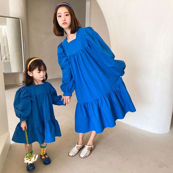 pure color cotton drs korean new parent child 2021 spring daughter long sleeve skirt mother fashion, Blue
pure color cotton drs korean new parent child 2021 spring daughter long sleeve skirt mother fashion, Blue