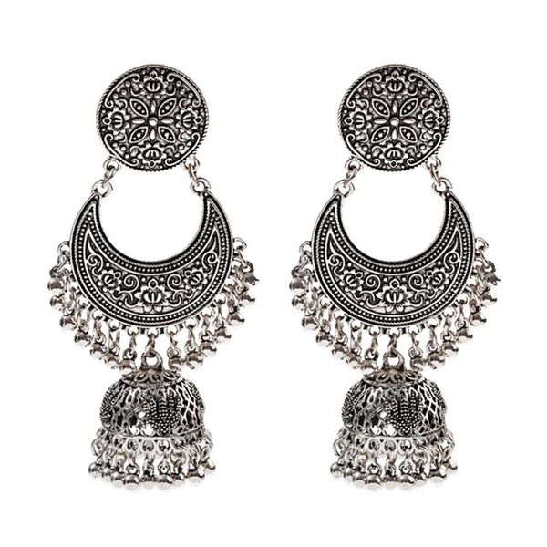 vintage flower carved gypsy ladies earrings boho jewelry retro round bell tassel tassel jhumka earrings indian style, Silver
vintage flower carved gypsy ladies earrings boho jewelry retro round bell tassel tassel jhumka earrings indian style, Silver
