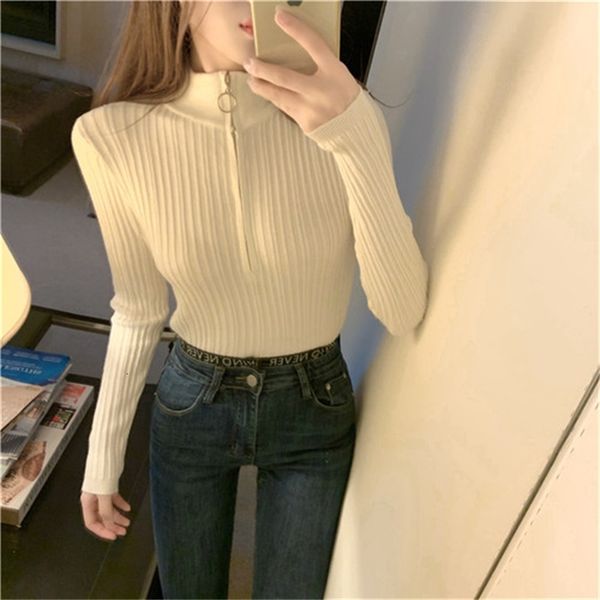 2021 new autumn zip turtleneck high mesh sweater simple fashion fine pullovers solid color s uh3b, White;black
2021 new autumn zip turtleneck high mesh sweater simple fashion fine pullovers solid color s uh3b, White;black