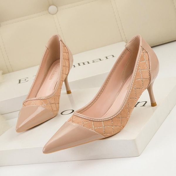 dress shoes spring summer sweet women 6cm high heel soft leather party pumps ladies pointed toe shallow wedding work, Black
dress shoes spring summer sweet women 6cm high heel soft leather party pumps ladies pointed toe shallow wedding work, Black