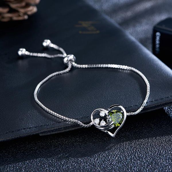 link, chain drop bracelet silver color women love heart link crystal bracelets bangles valentine's day gift, Black
link, chain drop bracelet silver color women love heart link crystal bracelets bangles valentine's day gift, Black