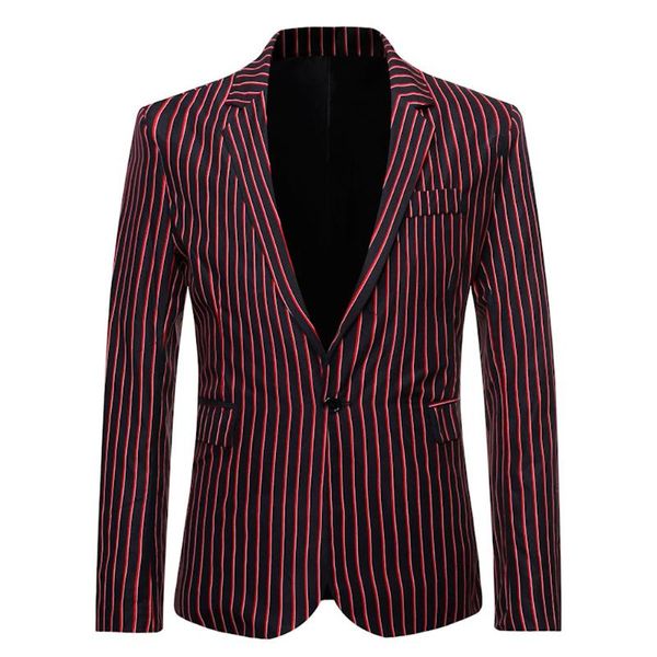 men's suits & blazers black striped blazer men flat collar slim fit mens suit jacket brand stylish wedding party singer costume masculi, White;black
men's suits & blazers black striped blazer men flat collar slim fit mens suit jacket brand stylish wedding party singer costume masculi, White;black