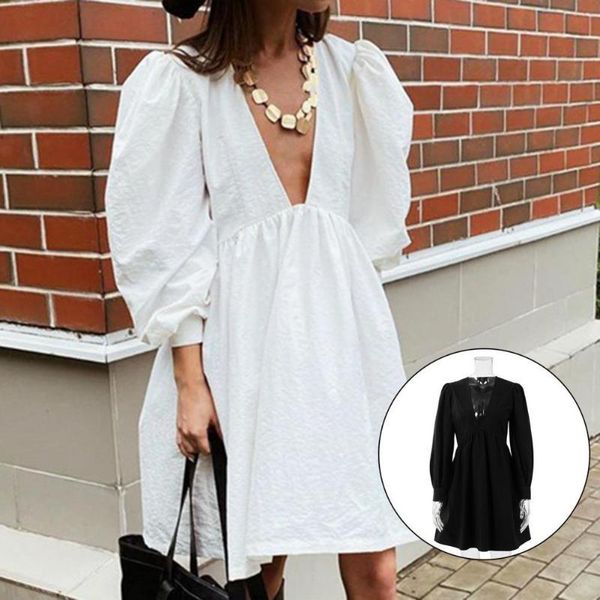 casual dresses loose pullover flare dress long sleeve solid color puff a-line for party elegant women vestidos, Black;gray
casual dresses loose pullover flare dress long sleeve solid color puff a-line for party elegant women vestidos, Black;gray
