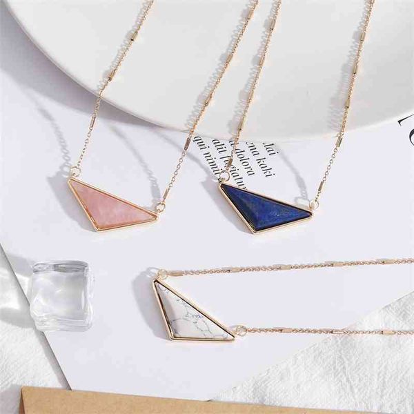 design style jewelry texture triangle natural stone inlay beautiful trend short necklace female, Black
design style jewelry texture triangle natural stone inlay beautiful trend short necklace female, Black