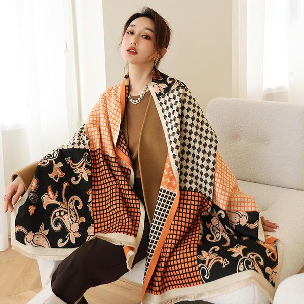 Scarves 2021 Winter Cashmere Scarf Women Warm Pashmina Shawls And Wraps Thick Female Blanket Lady Design Print Echarpe Hijab, Blue;gray
Scarves 2021 Winter Cashmere Scarf Women Warm Pashmina Shawls And Wraps Thick Female Blanket Lady Design Print Echarpe Hijab, Blue;gray
