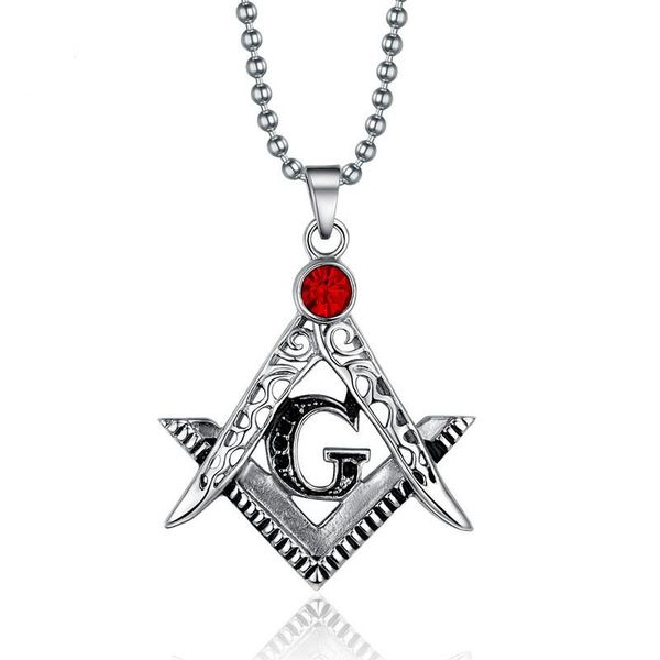 pendant necklaces 1pc ason g logo necklace with red crystal inlaid titaniuml masonic mason jewelry men's, Silver
pendant necklaces 1pc ason g logo necklace with red crystal inlaid titaniuml masonic mason jewelry men's, Silver