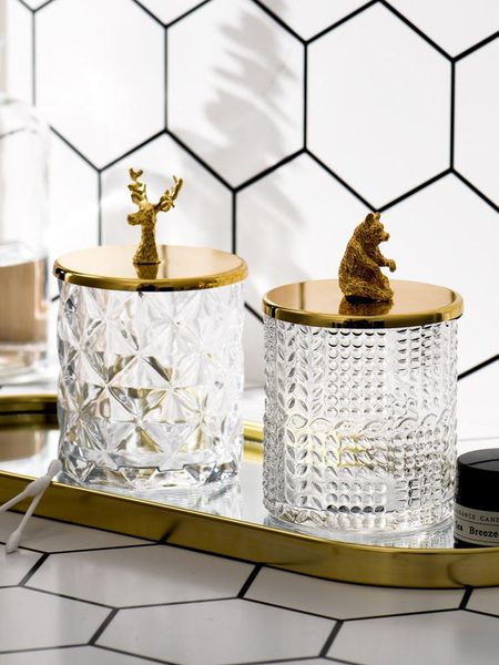 nordic deskdecoration glass jewelry box cotton swab holder cosmetic organizer storage canister jar with gold lid
nordic deskdecoration glass jewelry box cotton swab holder cosmetic organizer storage canister jar with gold lid