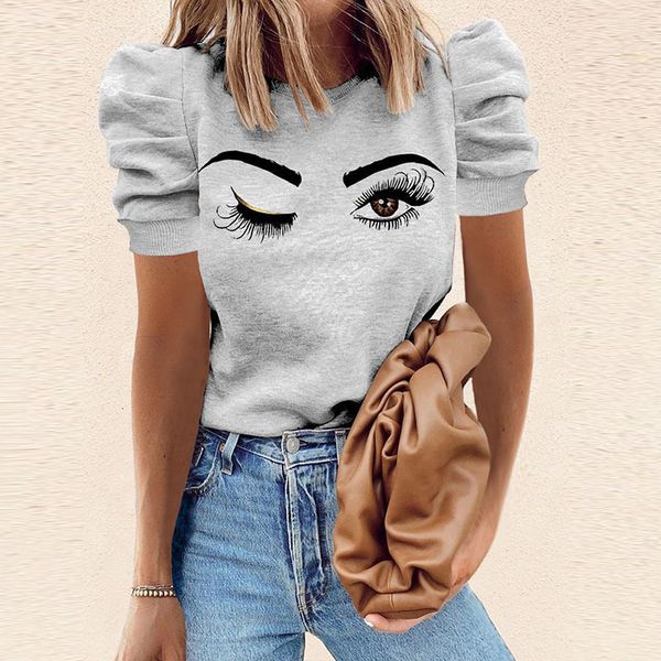 2021 summer new fashion eyes heart print blouse women elegant o-neck sleeve pullovers casual loose streetwears blusas qg8l, White
2021 summer new fashion eyes heart print blouse women elegant o-neck sleeve pullovers casual loose streetwears blusas qg8l, White