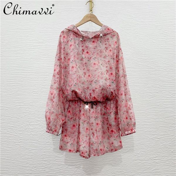 women's tracksuits 2021 summer loose hooded sun proof casual print pink wide leg shorts female two pieces short suit, Gray
women's tracksuits 2021 summer loose hooded sun proof casual print pink wide leg shorts female two pieces short suit, Gray