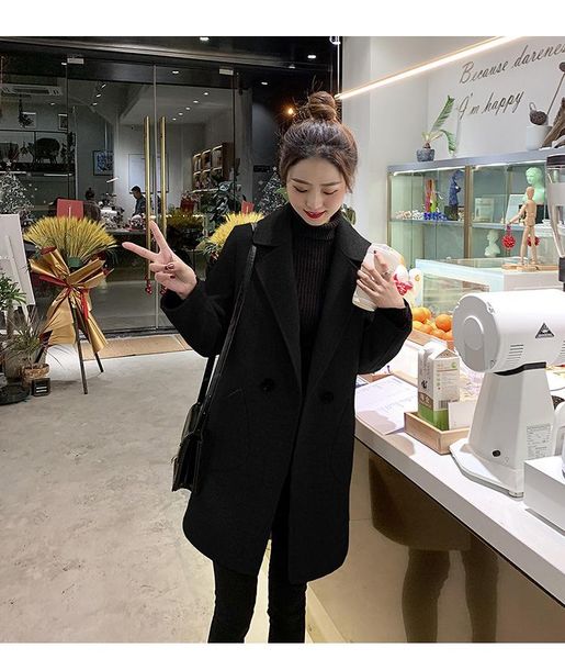 women's wool & blends lady autumn winter small fashion loose tweed coats warm trench belted woman black coat korean overcoat
women's wool & blends lady autumn winter small fashion loose tweed coats warm trench belted woman black coat korean overcoat