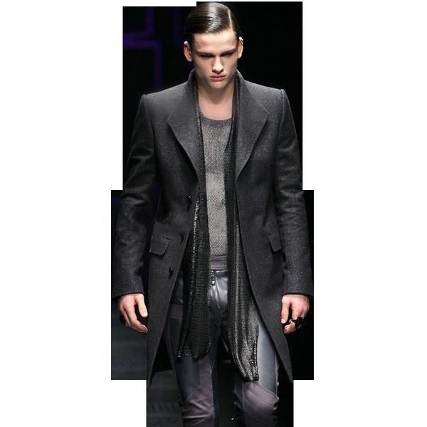 men's wool & blends woolen trench coat autumn and winter european american personality plus size thick, Black
men's wool & blends woolen trench coat autumn and winter european american personality plus size thick, Black