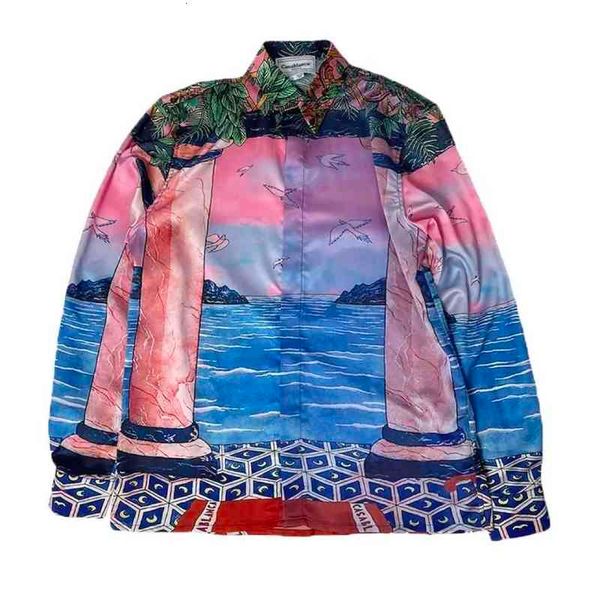 ocean casablanca sunset bird silk long sleeve shirt men's and women's same euro american style loose korean version, White;black
ocean casablanca sunset bird silk long sleeve shirt men's and women's same euro american style loose korean version, White;black