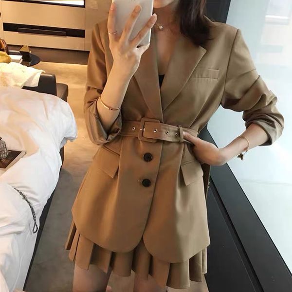 2021 new autumn casual two women single breasted sashes blazer coat + pleated skirt korean ol 2 piece set xj8w, Black;gray
2021 new autumn casual two women single breasted sashes blazer coat + pleated skirt korean ol 2 piece set xj8w, Black;gray