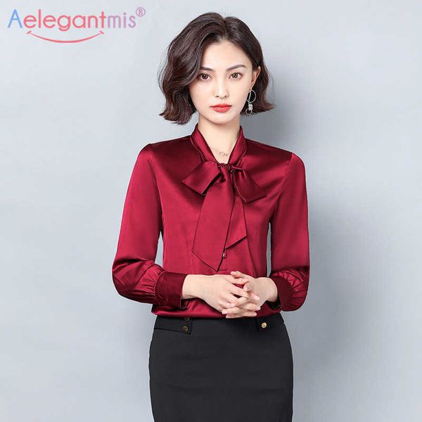 aelegantmis spring satin office lady blouse women bow collar loose chiffon blouses ladies slim casual shirts 210607, White
aelegantmis spring satin office lady blouse women bow collar loose chiffon blouses ladies slim casual shirts 210607, White