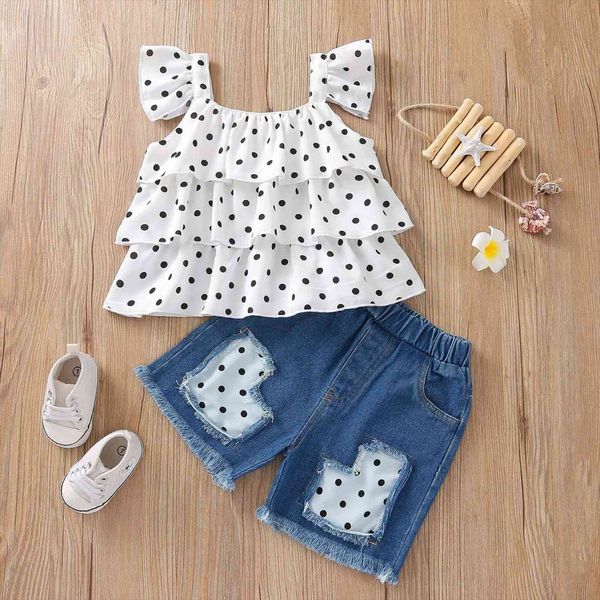 kids girls summer clothes baby girl sleeveless ruffles polka dot denim shorts outfits set infantil menina pour filles, White
kids girls summer clothes baby girl sleeveless ruffles polka dot denim shorts outfits set infantil menina pour filles, White