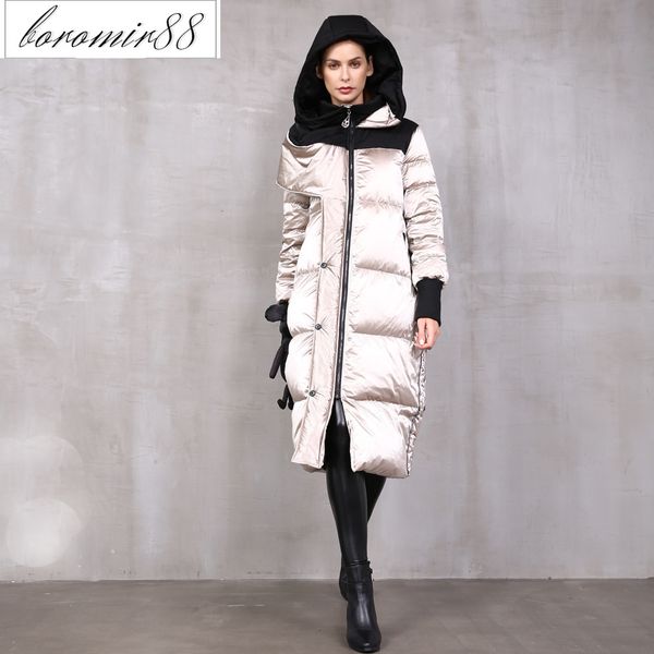 eva om2021 winter women's coat bright face long knee fashion down jacket women, Black
eva om2021 winter women's coat bright face long knee fashion down jacket women, Black