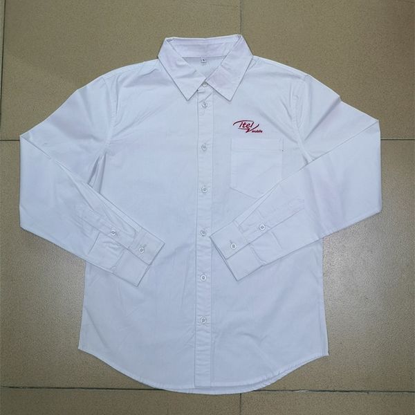 cotton pocket slim embroidered l shirt gift long sleeve lapel embroidery, White;black
cotton pocket slim embroidered l shirt gift long sleeve lapel embroidery, White;black