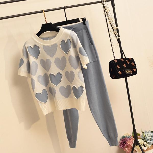 2021 new spring 2 piece set women pearl heart short sleeve and solid loose lace-up trousers loose 2 piece sets for, Gray
2021 new spring 2 piece set women pearl heart short sleeve and solid loose lace-up trousers loose 2 piece sets for, Gray