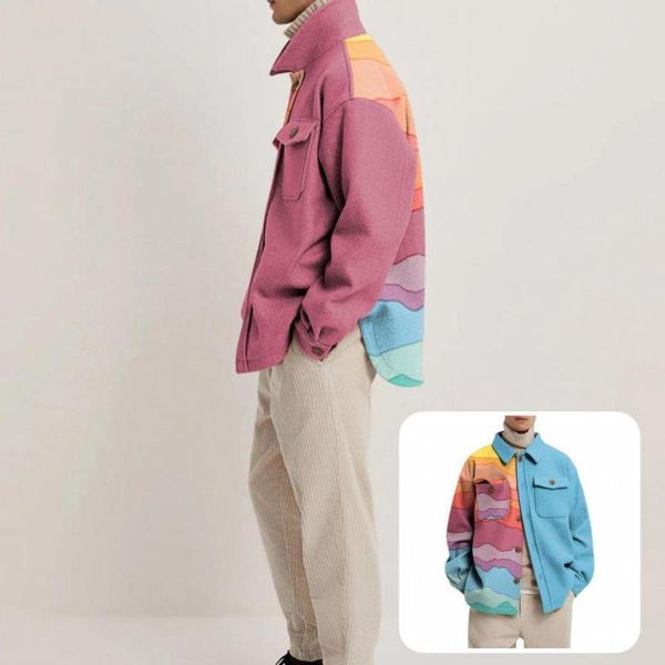 men's wool & blends hipster jacket good fashion abstract printed male loose coats eye-catching anti-fade men outwear, Black
men's wool & blends hipster jacket good fashion abstract printed male loose coats eye-catching anti-fade men outwear, Black