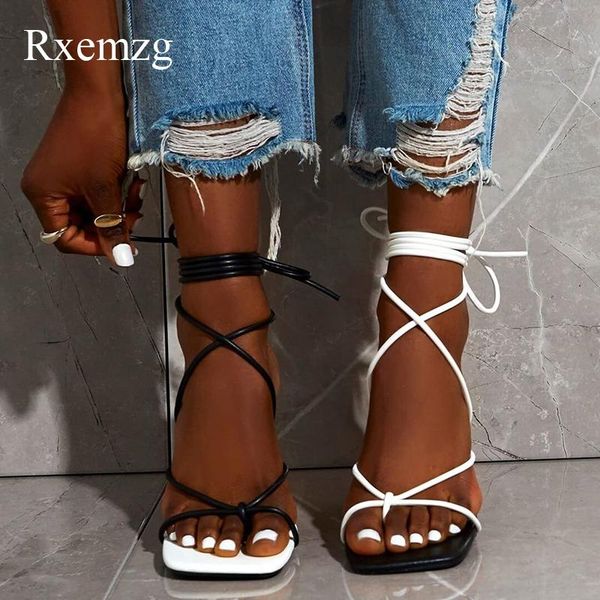 rxemzg new fashion woman summer high heels sandals women ankle strap square toe thin heel cross tied party shoes 9cm black white
rxemzg new fashion woman summer high heels sandals women ankle strap square toe thin heel cross tied party shoes 9cm black white