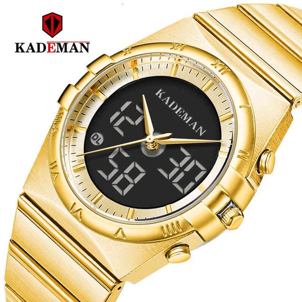watches kademan brand golden steel men's sports military men double display led luminous wristwatch digital, Slivery;brown
watches kademan brand golden steel men's sports military men double display led luminous wristwatch digital, Slivery;brown