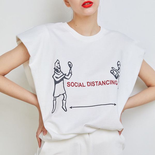 2021 new arrivals summer fashion sleeveless o neck print letter cute high street women camis, White
2021 new arrivals summer fashion sleeveless o neck print letter cute high street women camis, White