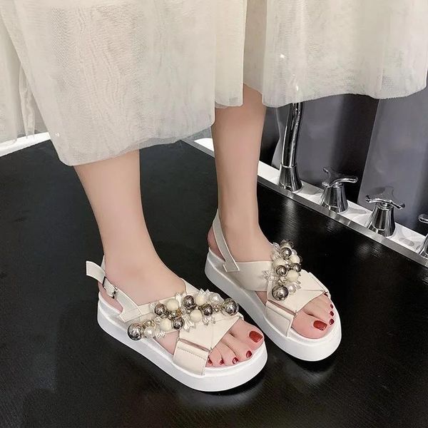 string bead summer peep toe sandals designer luxury non-slip gladiator shoes fashion hollow buckle strap casual platform shoes, Black
string bead summer peep toe sandals designer luxury non-slip gladiator shoes fashion hollow buckle strap casual platform shoes, Black