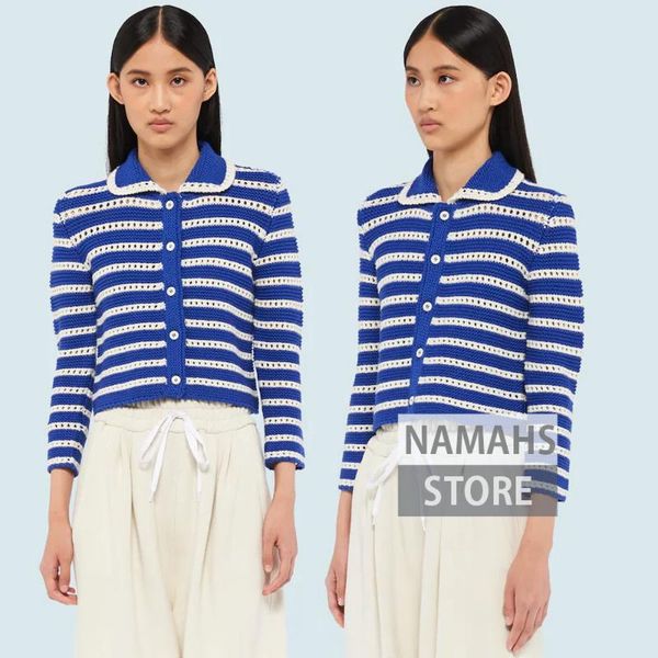 women's knits & tees fall sweaters bule and white striped cardigan women jumper long sleeve turn-down collar cut out designer wool swea
women's knits & tees fall sweaters bule and white striped cardigan women jumper long sleeve turn-down collar cut out designer wool swea