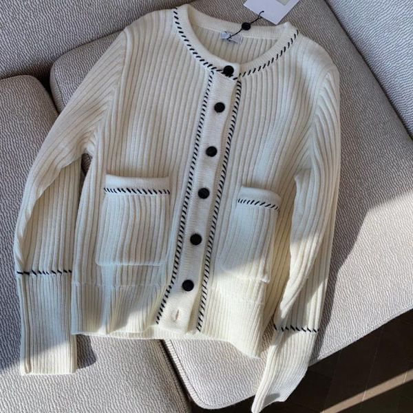 women's knits & tees 2021white stitching cardigan sweater coat winter round collar short of wool femme long, White
women's knits & tees 2021white stitching cardigan sweater coat winter round collar short of wool femme long, White