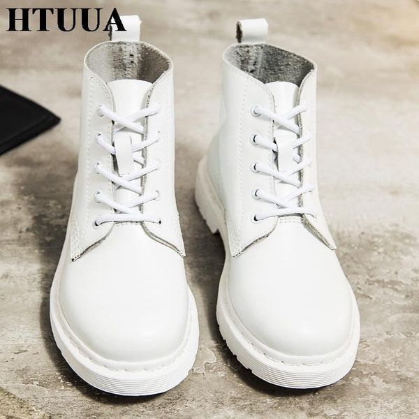 boots htuua 35-44 genuine leather ankle for women white shoes winter autumn lace-up motorcycle without heels s3453, Black
boots htuua 35-44 genuine leather ankle for women white shoes winter autumn lace-up motorcycle without heels s3453, Black