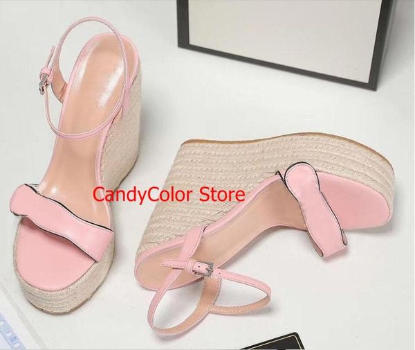 sandals summer women open toe designer high heels wedge real leather platform straw woven fashion word belt office pumps, Black
sandals summer women open toe designer high heels wedge real leather platform straw woven fashion word belt office pumps, Black
