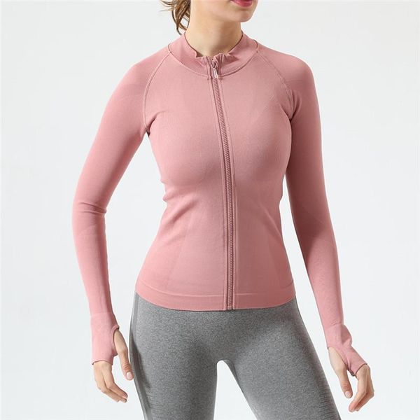 running jackets women yoga long sleeve zipper seamless sports t-shirt female gym fitness workout training shirt for, Black;red
running jackets women yoga long sleeve zipper seamless sports t-shirt female gym fitness workout training shirt for, Black;red