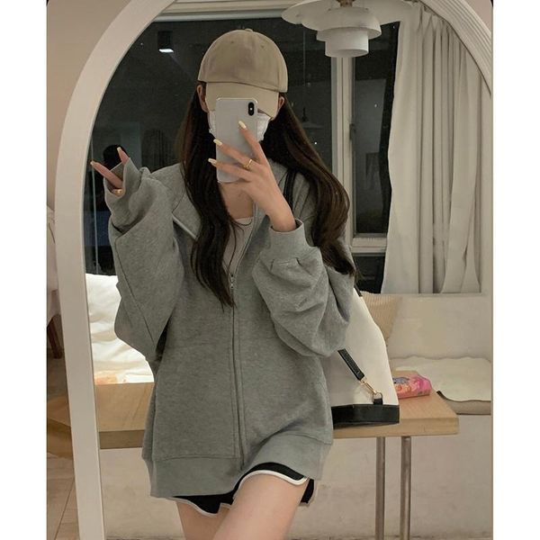 women's jackets 2021 autumn oversized jacket coat women casual long sleeve korean style pure color sport hoodies female outdoor y2k swe, Black;brown
women's jackets 2021 autumn oversized jacket coat women casual long sleeve korean style pure color sport hoodies female outdoor y2k swe, Black;brown
