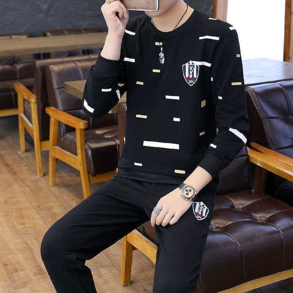 t-shirt tracksuits tracksuitslong sleeve men's wear a set with casual and handsome style sweater sports suit autumn clothes, Gray
t-shirt tracksuits tracksuitslong sleeve men's wear a set with casual and handsome style sweater sports suit autumn clothes, Gray