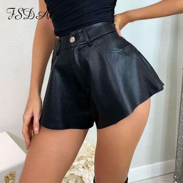 women's shorts fsda black pu leather flared women high waist 2021 summer fashion loose wide leg 90s casual streetwear, White;black
women's shorts fsda black pu leather flared women high waist 2021 summer fashion loose wide leg 90s casual streetwear, White;black