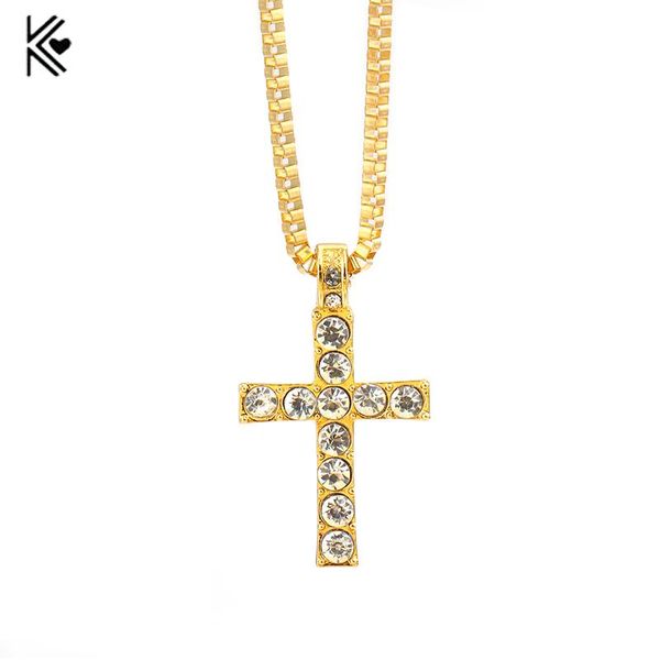 pendant necklaces hip hop alloy gold color cross necklace religious iced out cz crystal crucfix jewely for men cuban chain, Silver
pendant necklaces hip hop alloy gold color cross necklace religious iced out cz crystal crucfix jewely for men cuban chain, Silver